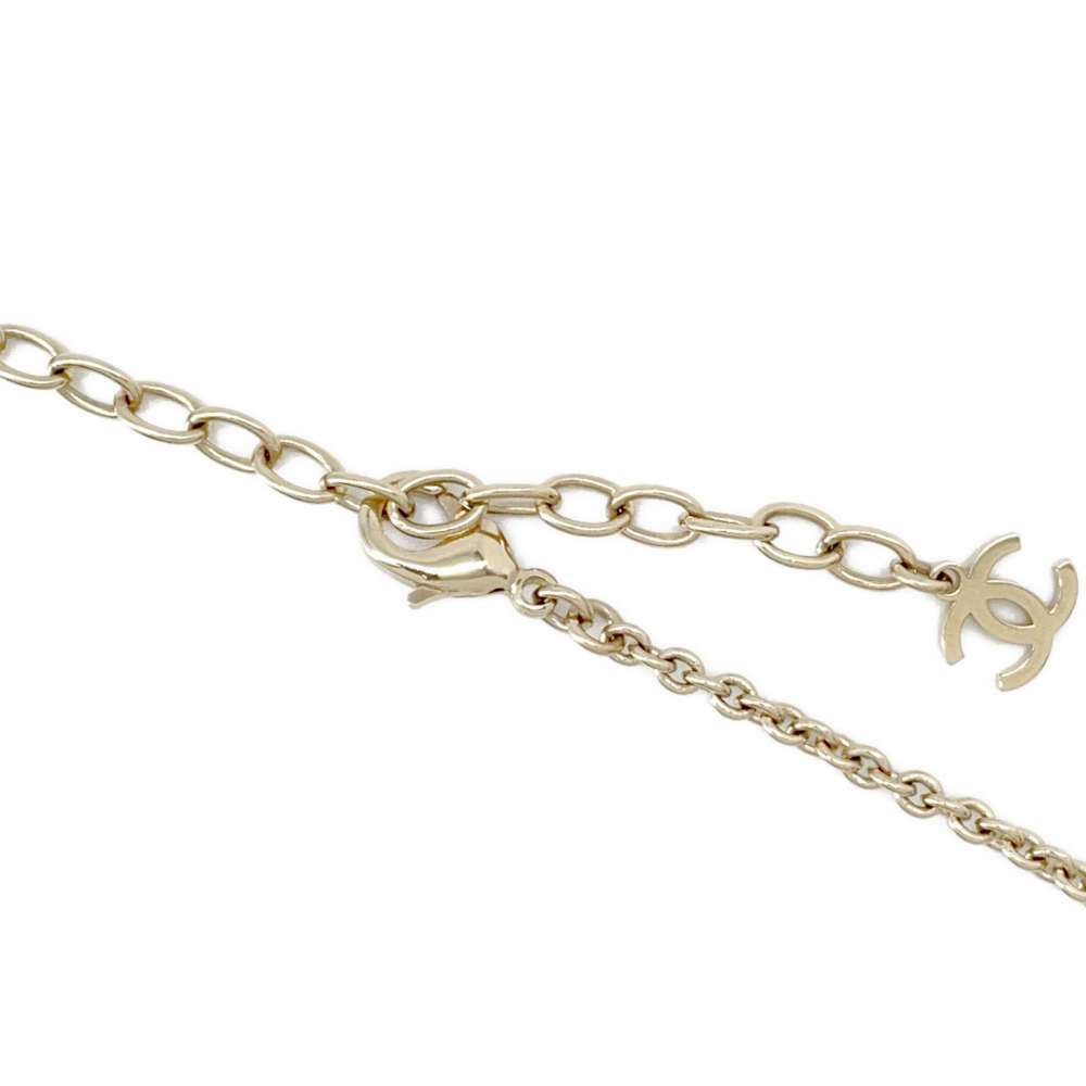 CHANEL Camellia motif choker Champagne GoldABE419 Metal Faux Pearl  Rhinestone
