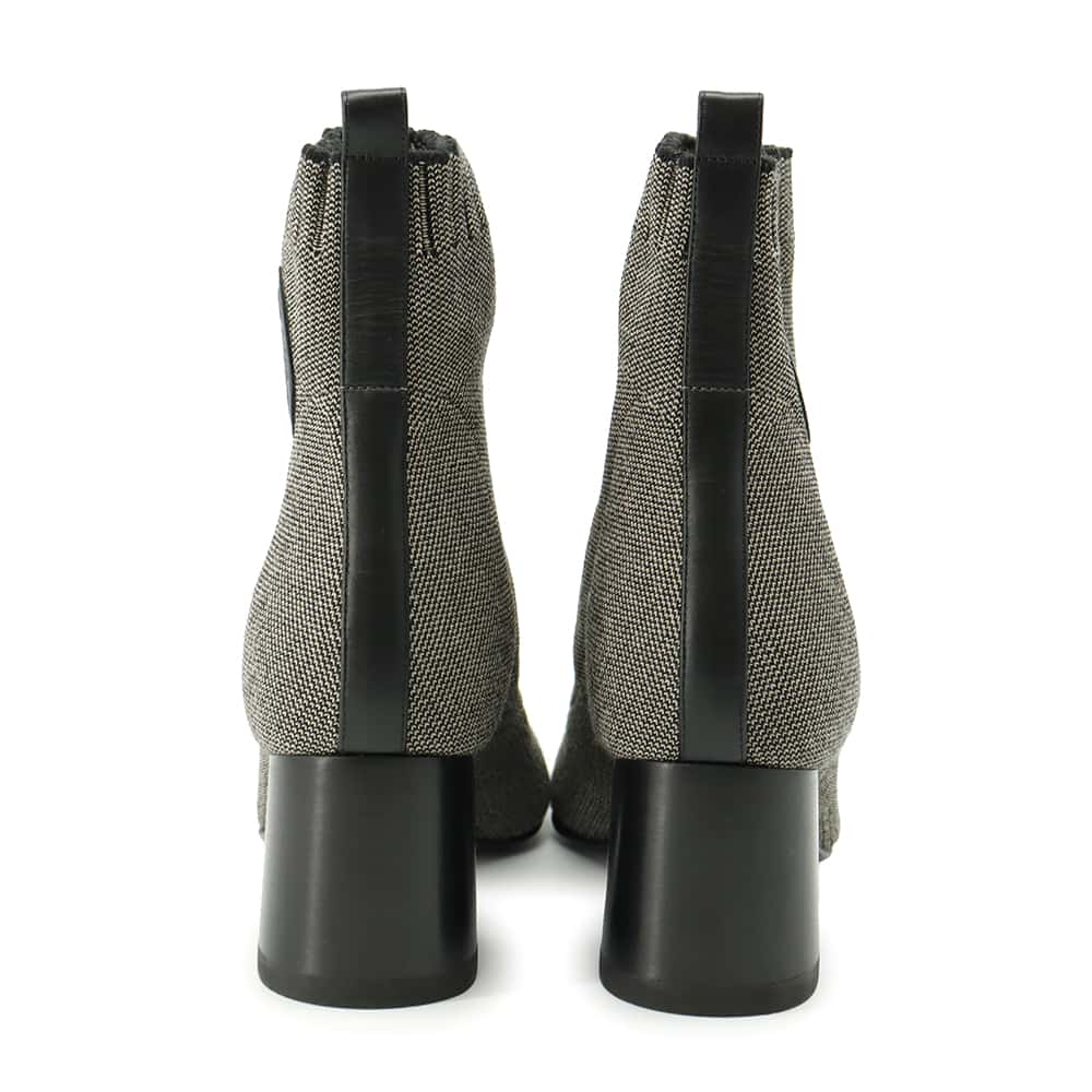 HERMES Vol Vert short boots Gray/Black Technical Fabric Leather Size 35.5