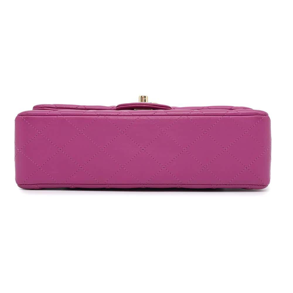 CHANEL Matelasse W Flap ChainShoulder Bag PurpleA01113 Lambskin Size 23