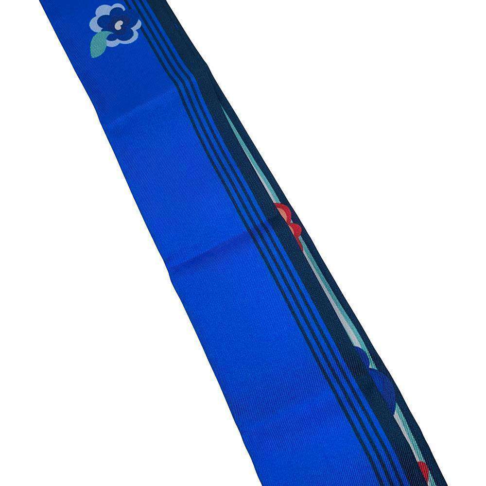 FENDI Lappy Flower Pattern Scarf Blue/MulticolorFXT011 Silk100%