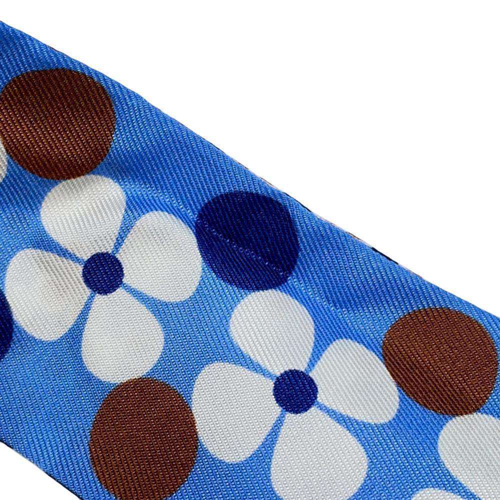 FENDI Lappy Flower Pattern Scarf Blue/Brown/MulticolorFXT011 Silk100%