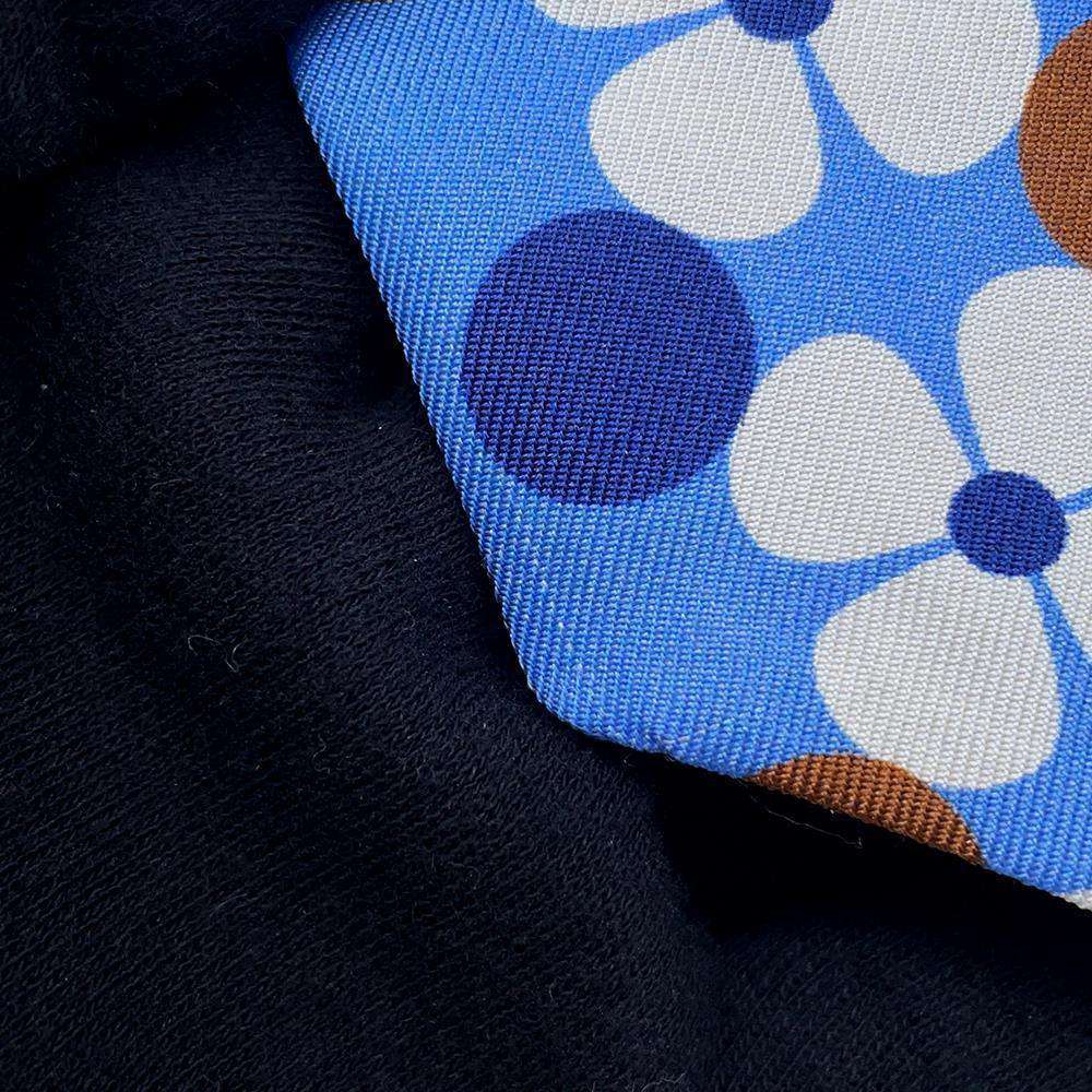 FENDI Lappy Flower Pattern Scarf Blue/Brown/MulticolorFXT011 Silk100%