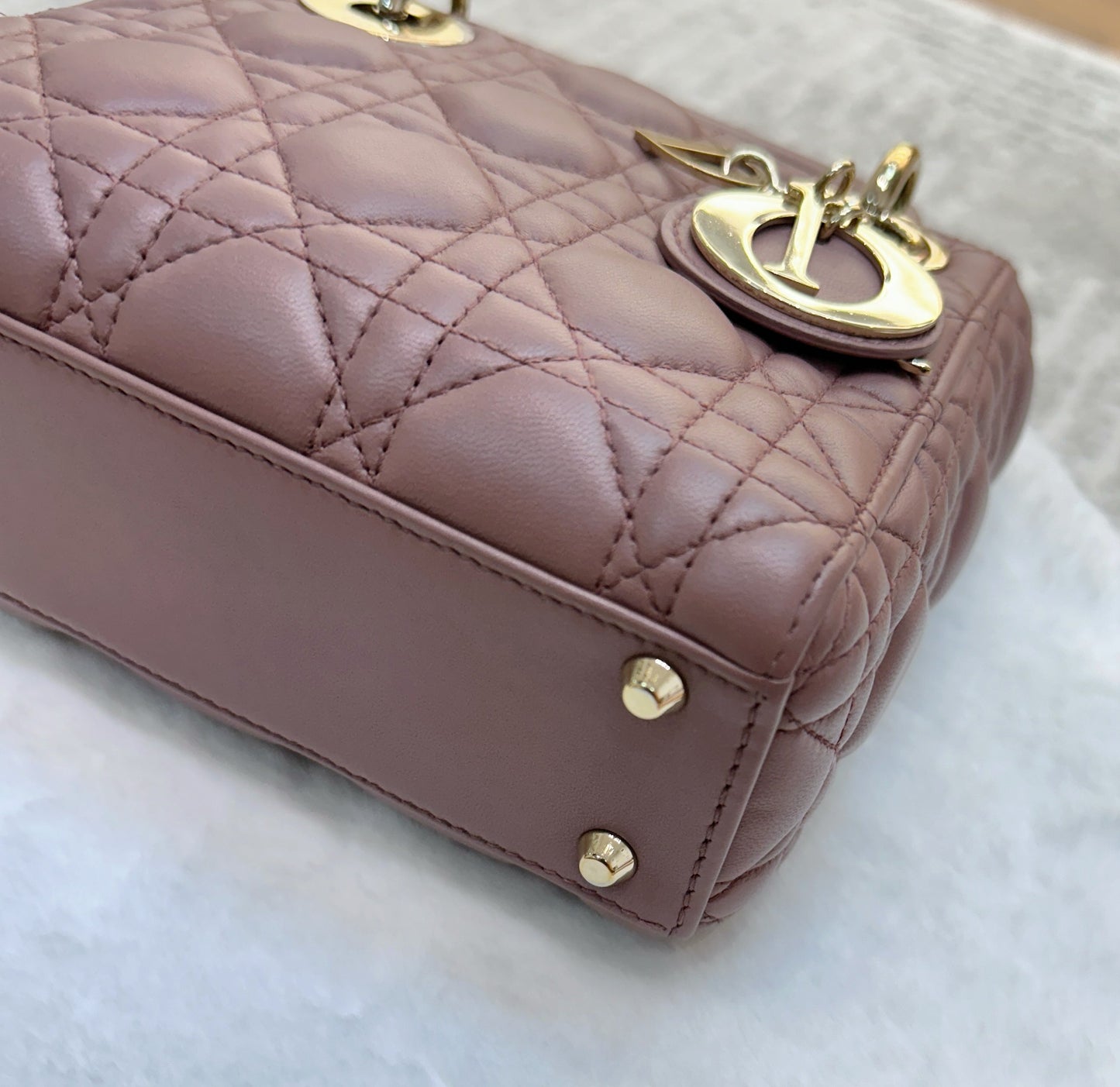 Mini Lady Dior Bag Blush Cannage Lambskin