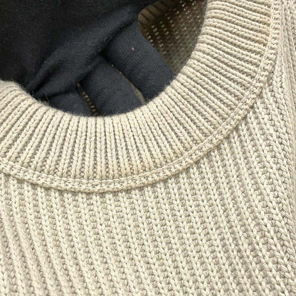 LOUIS VUITTON 21Stainless Steel Stitched Teddy Pullover Size S Beige1A8P3Z Cotton56% Polyester44%