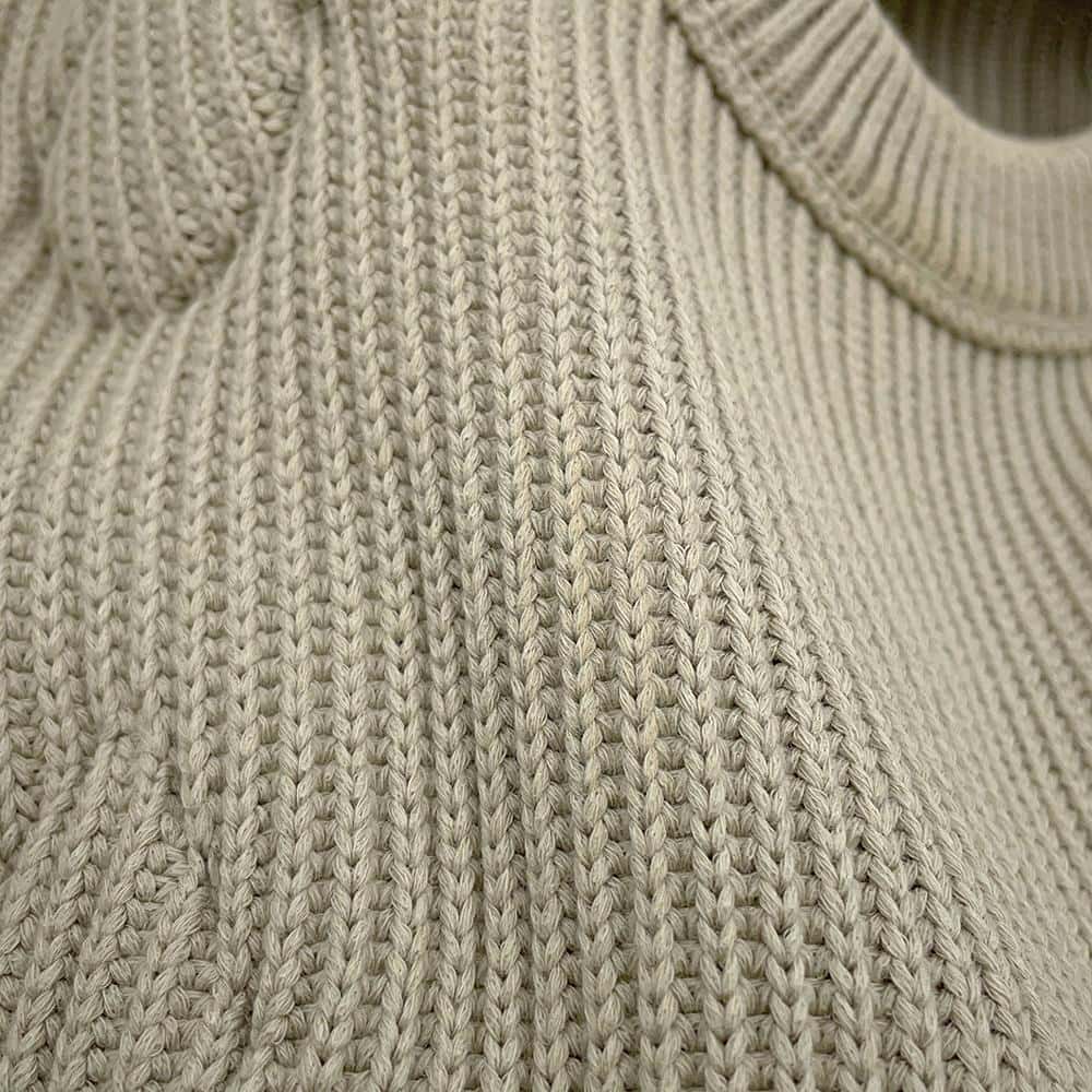 LOUIS VUITTON 21Stainless Steel Stitched Teddy Pullover Size S Beige1A8P3Z Cotton56% Polyester44%