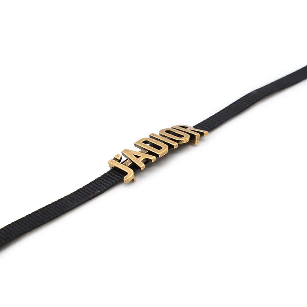 Dior JaDior Choker Antique Gold/BlackN0681ADRMT Metal Grosgrain Ribbon