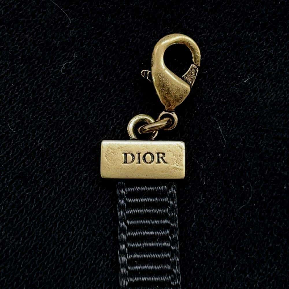 Dior JaDior Choker Antique Gold/BlackN0681ADRMT Metal Grosgrain Ribbon