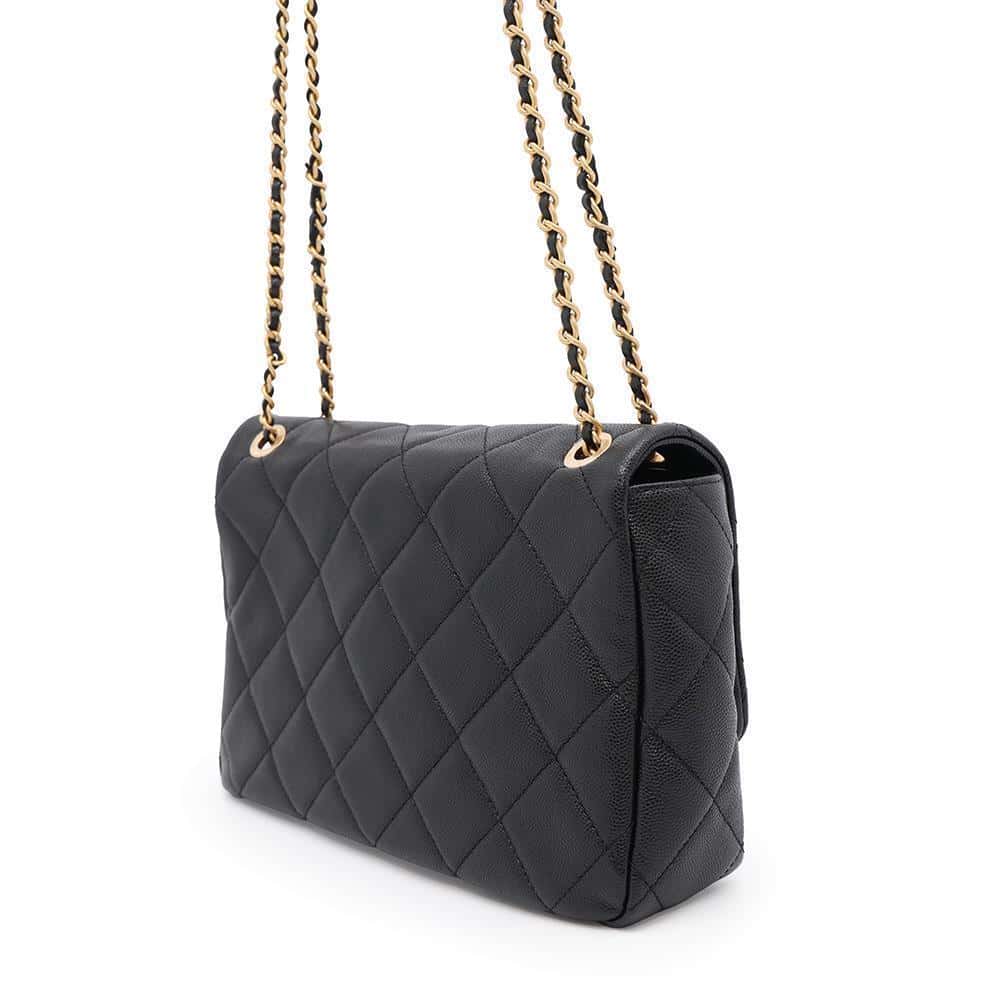 CHANEL Matelasse Flap Bag BlackAS4890 Caviar Leather