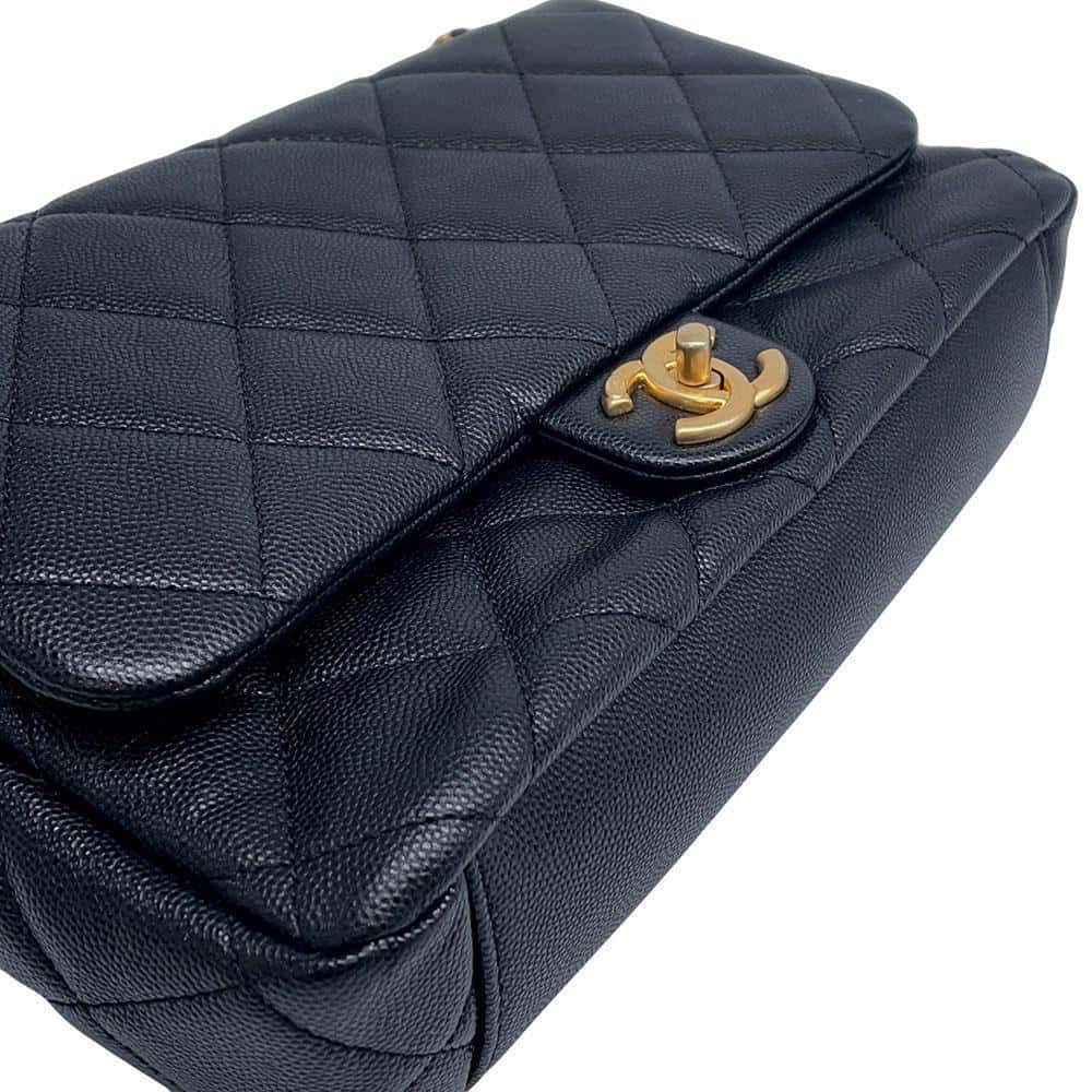 CHANEL Matelasse Flap Bag BlackAS4890 Caviar Leather