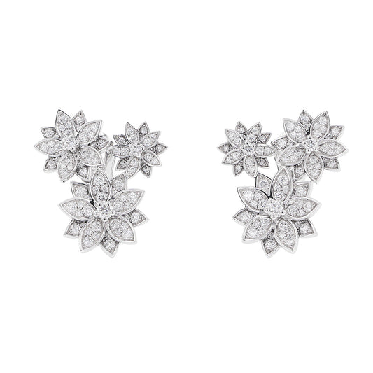 Van Cleef & Arpels Lotus Earring 3 Flower 18KWG/DiamondVCARP7TH00 18K White Gold