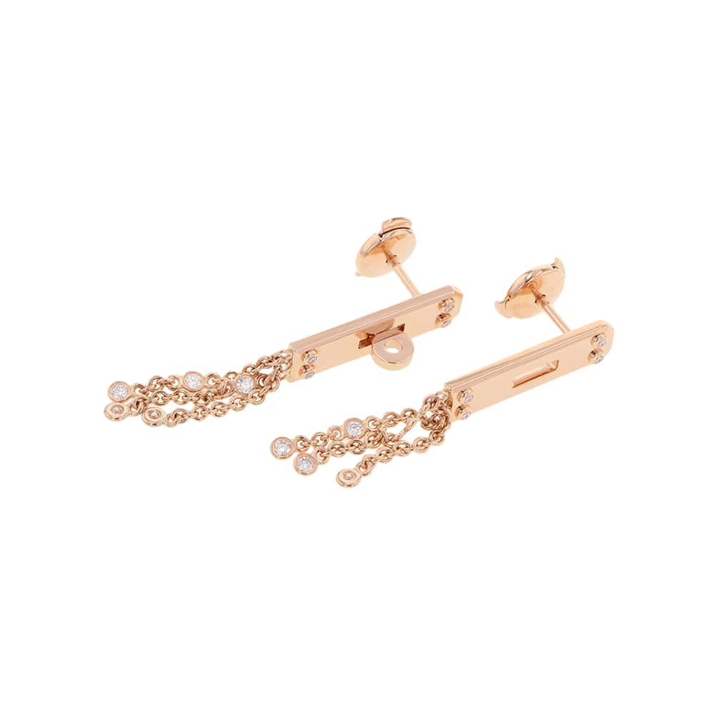 HERMES Earrings 《Kelly Gavroche》 18K Pink Gold