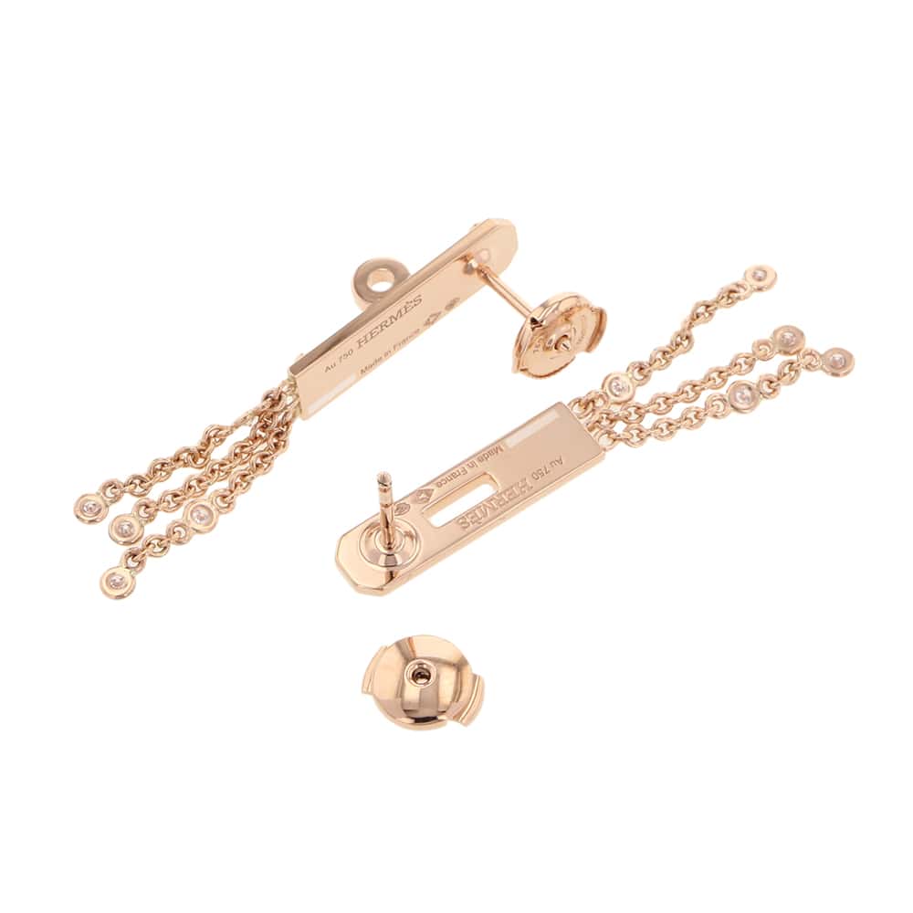 HERMES Earrings 《Kelly Gavroche》 18K Pink Gold