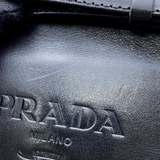 PRADA Long Boots Black1W175M Leather Size 38