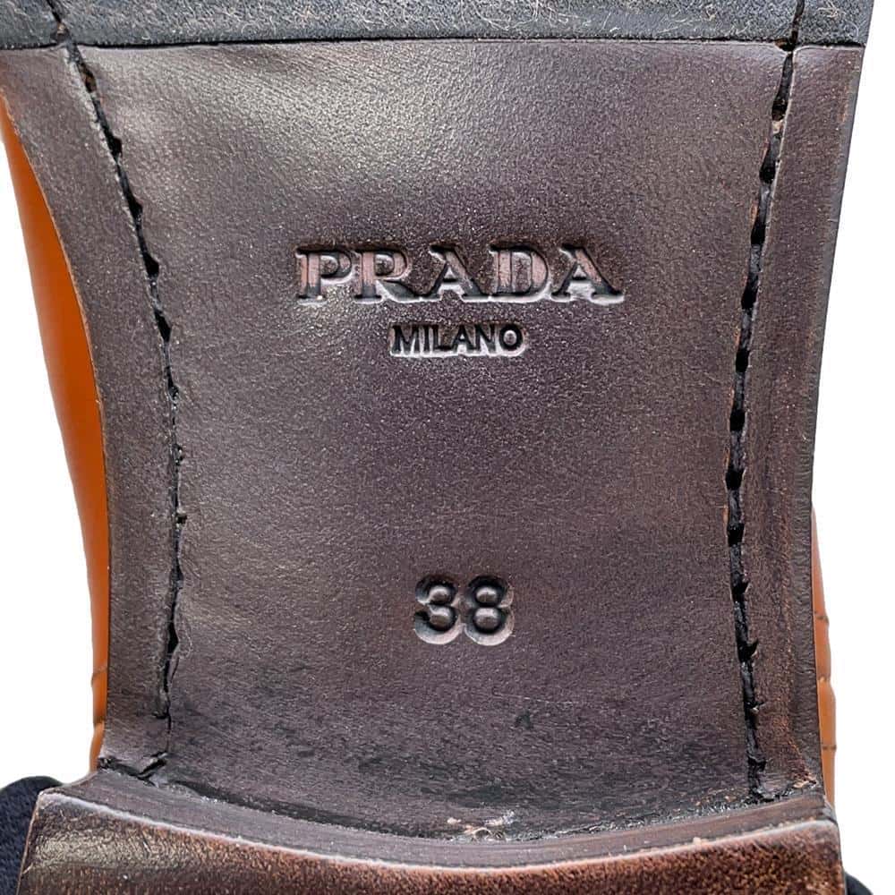 PRADA Knee-high boots Brown1W175M Leather Size 38