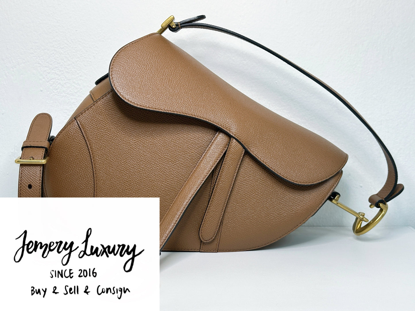 Christian Dior Saddle Bag with Strap Golden Saddle Grained Calfskin 2022 year