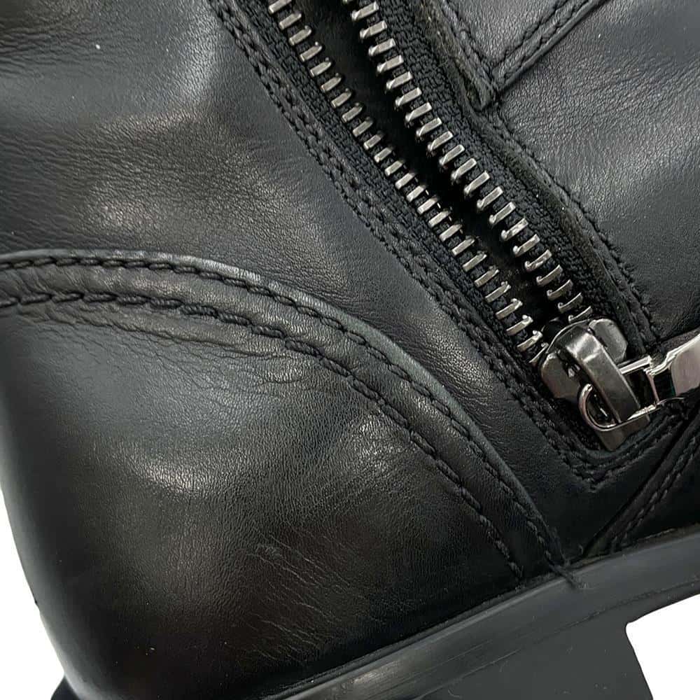 PRADA 3Belt Boots Black Leather Size 37.5