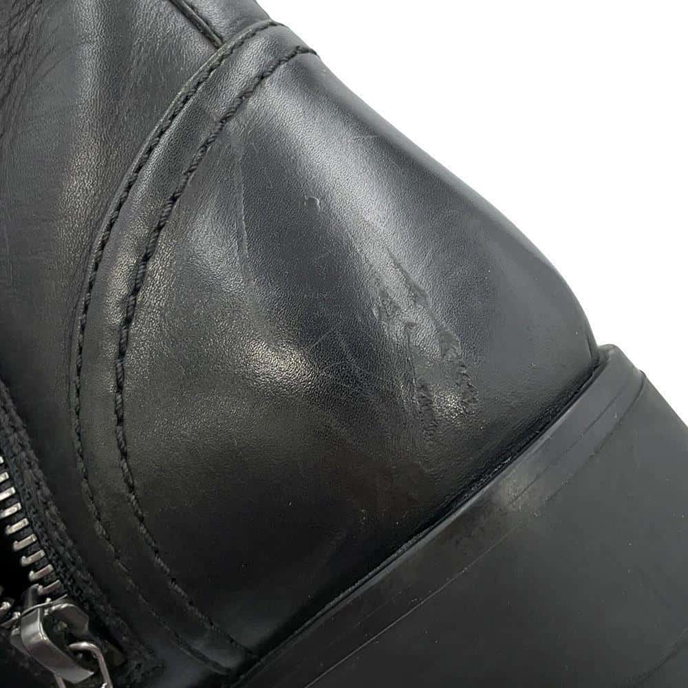 PRADA 3Belt Boots Black Leather Size 37.5