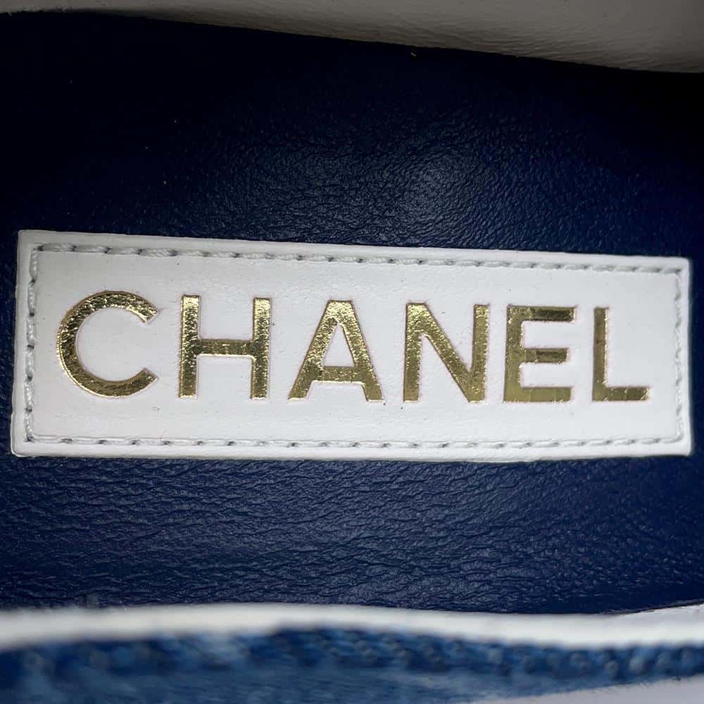 CHANEL CC logo loafers BlueG45142 Denim Size 36 1/2C