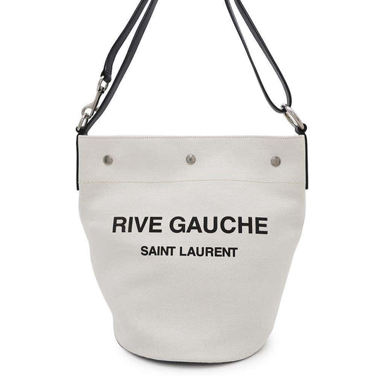 SAINT LAURENT PARIS Rive Gauche bucket bag Natural/Black669299 Canvas Leather
