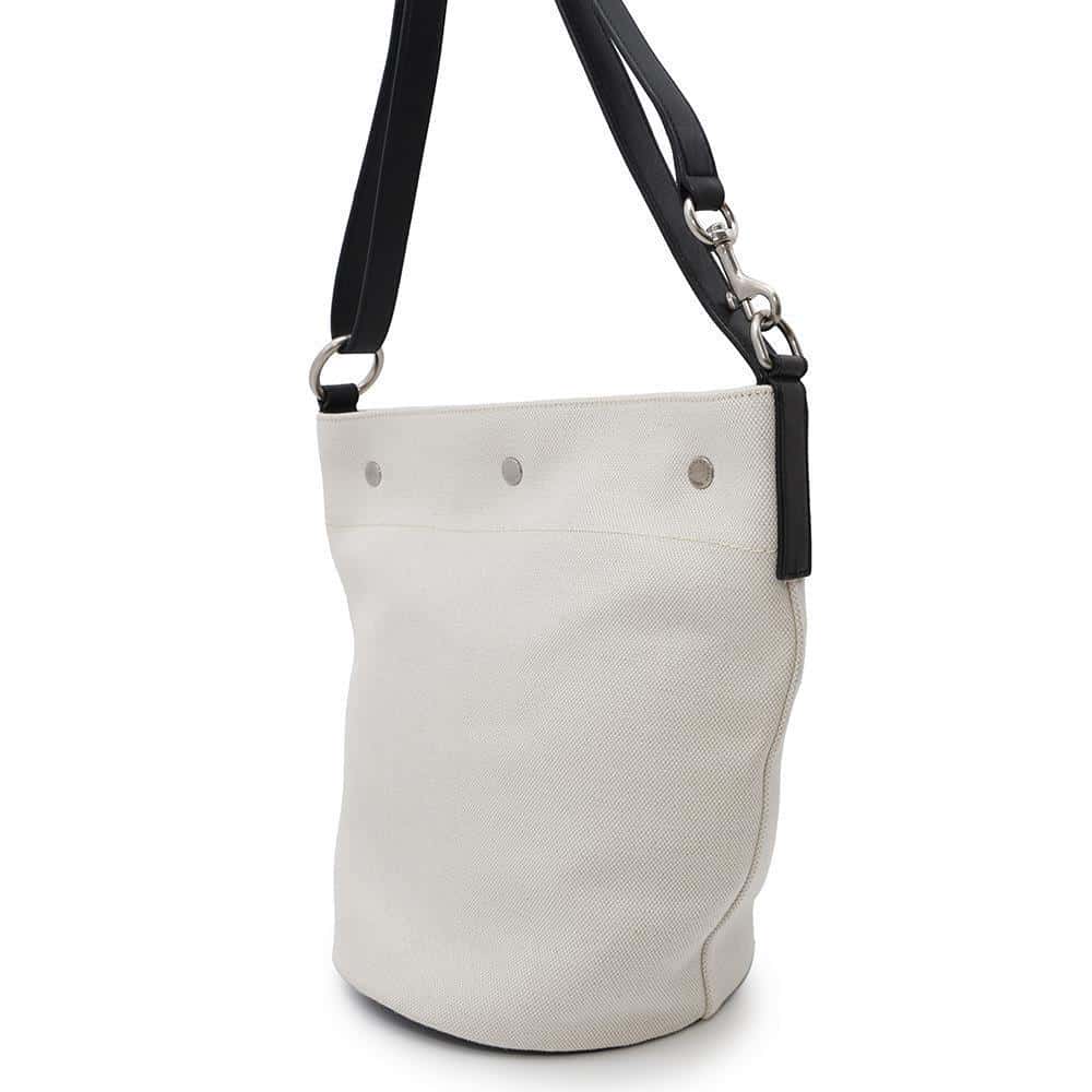 SAINT LAURENT PARIS Rive Gauche bucket bag Natural/Black669299 Canvas Leather