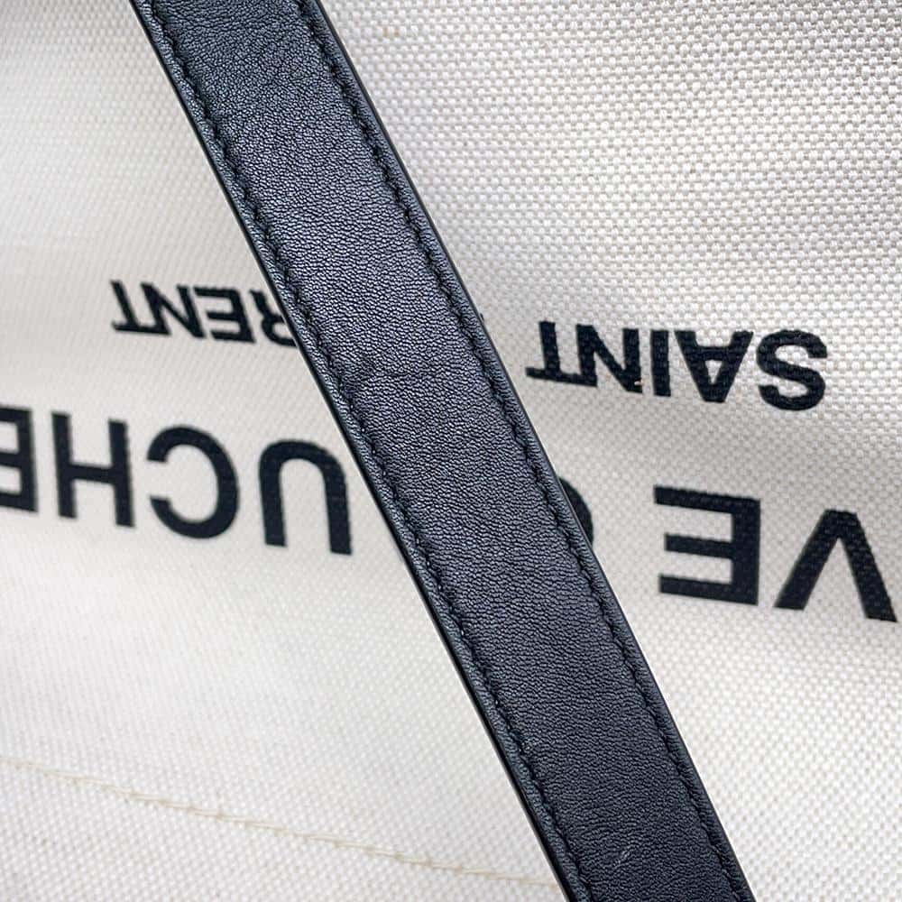 SAINT LAURENT PARIS Rive Gauche bucket bag Natural/Black669299 Canvas Leather