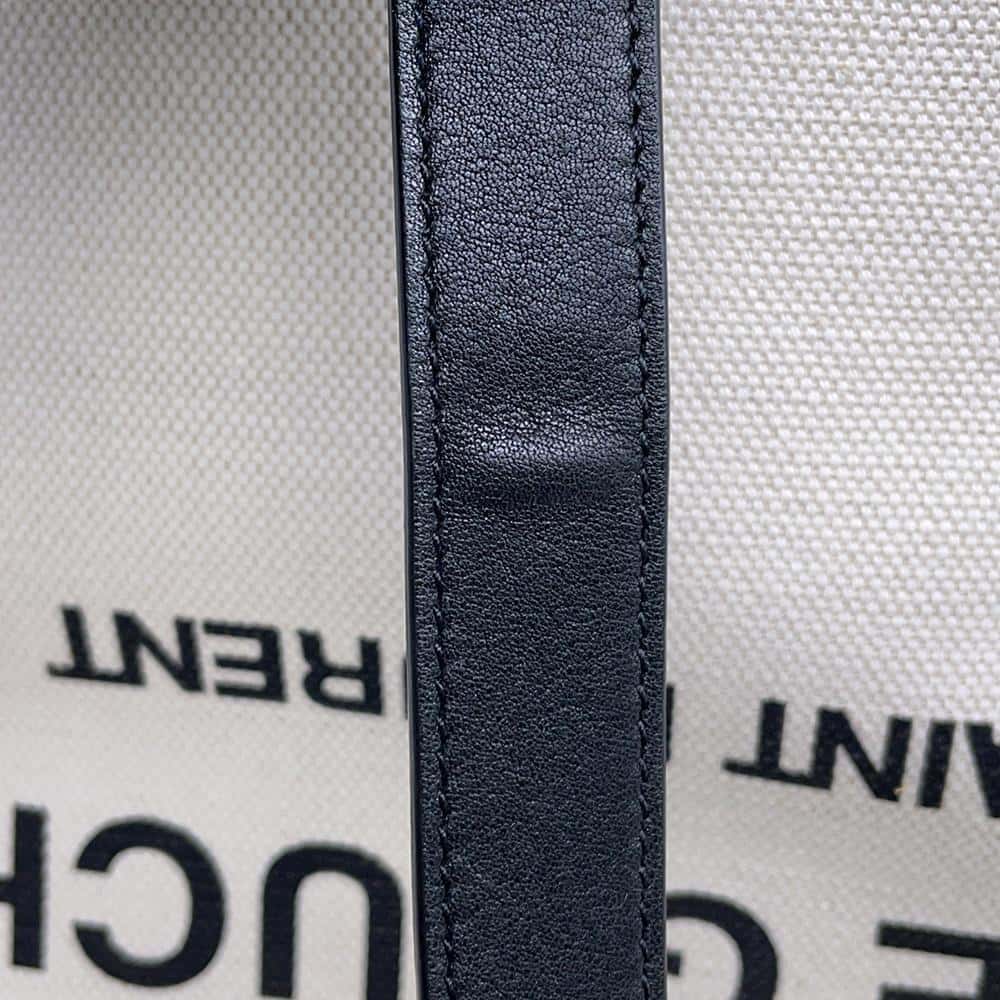 SAINT LAURENT PARIS Rive Gauche bucket bag Natural/Black669299 Canvas Leather