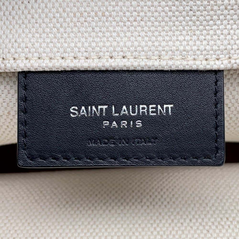 SAINT LAURENT PARIS Rive Gauche bucket bag Natural/Black669299 Canvas Leather