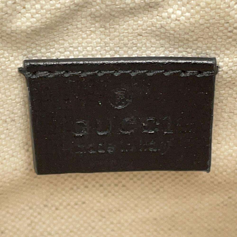 GUCCI Horsebit basket bucket bag Beige/Black649852 Straw Leather