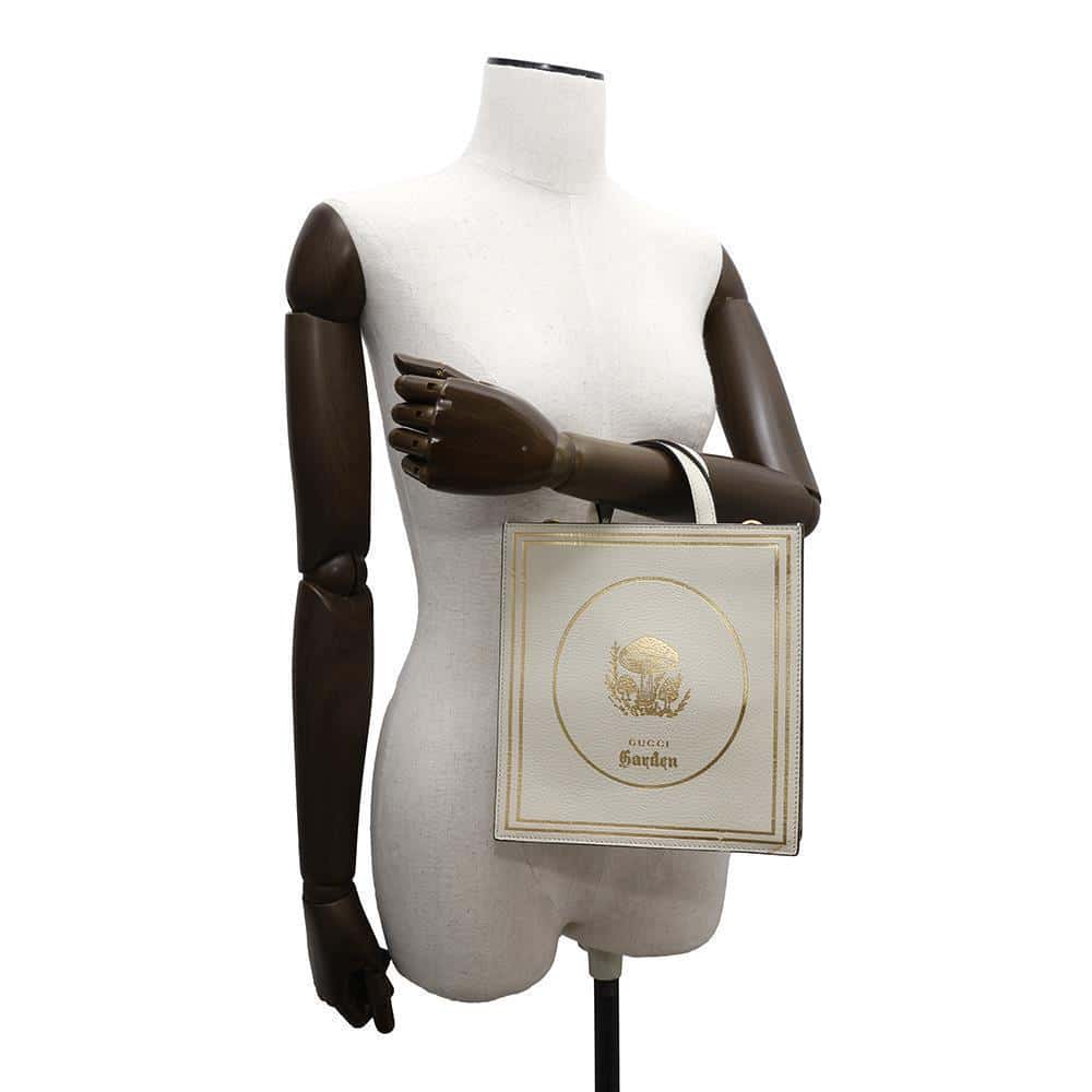 GUCCI Garden 2WAY Handbag Ivory513909 Leather