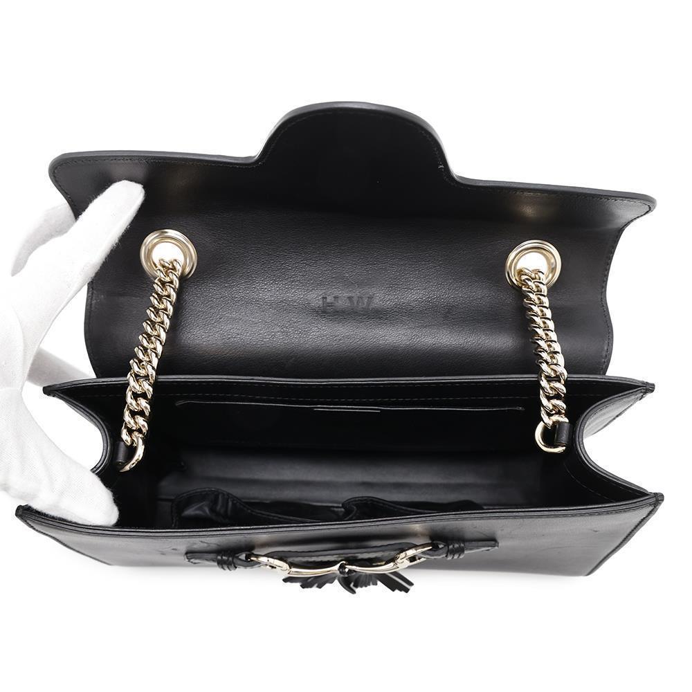 GUCCI Fringe ChainShoulder Bag Black295402 Leather