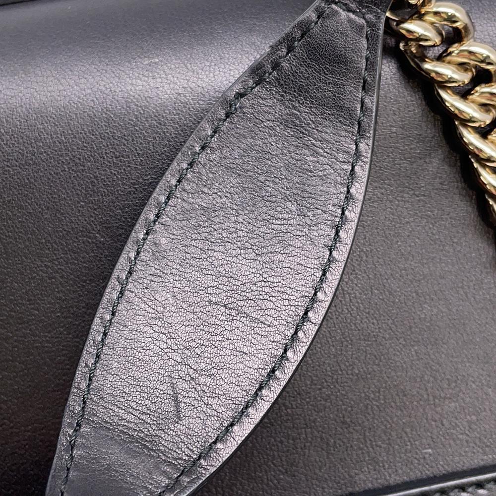 GUCCI Fringe ChainShoulder Bag Black295402 Leather