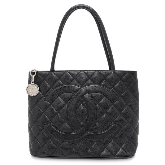 CHANEL Medallion Tote BlackA01804 Caviar Leather