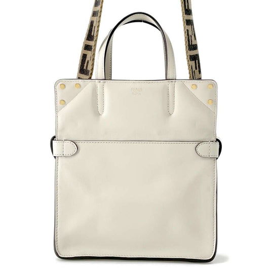 FENDI Flip Small White8BT306 Leather