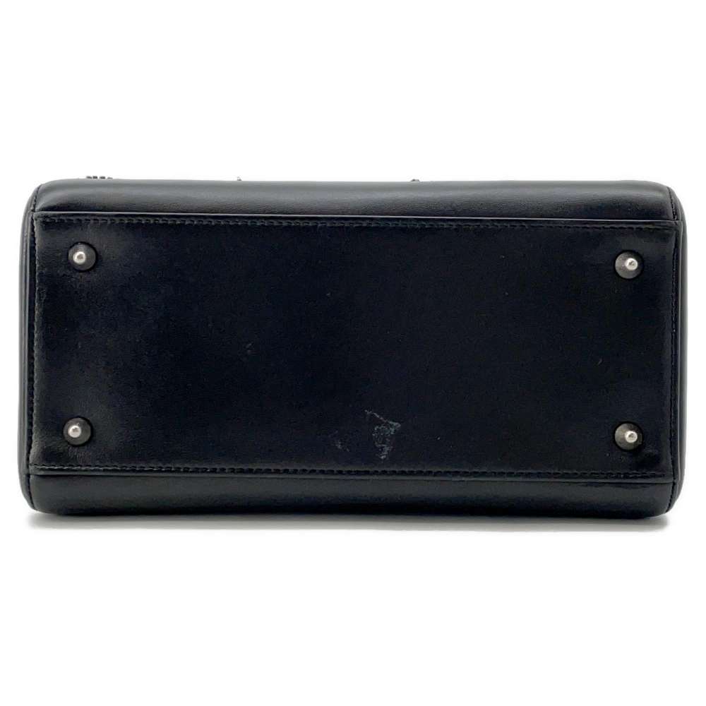 Dior Lady Dior 2WAYHandbag Black Leather Rhinestone