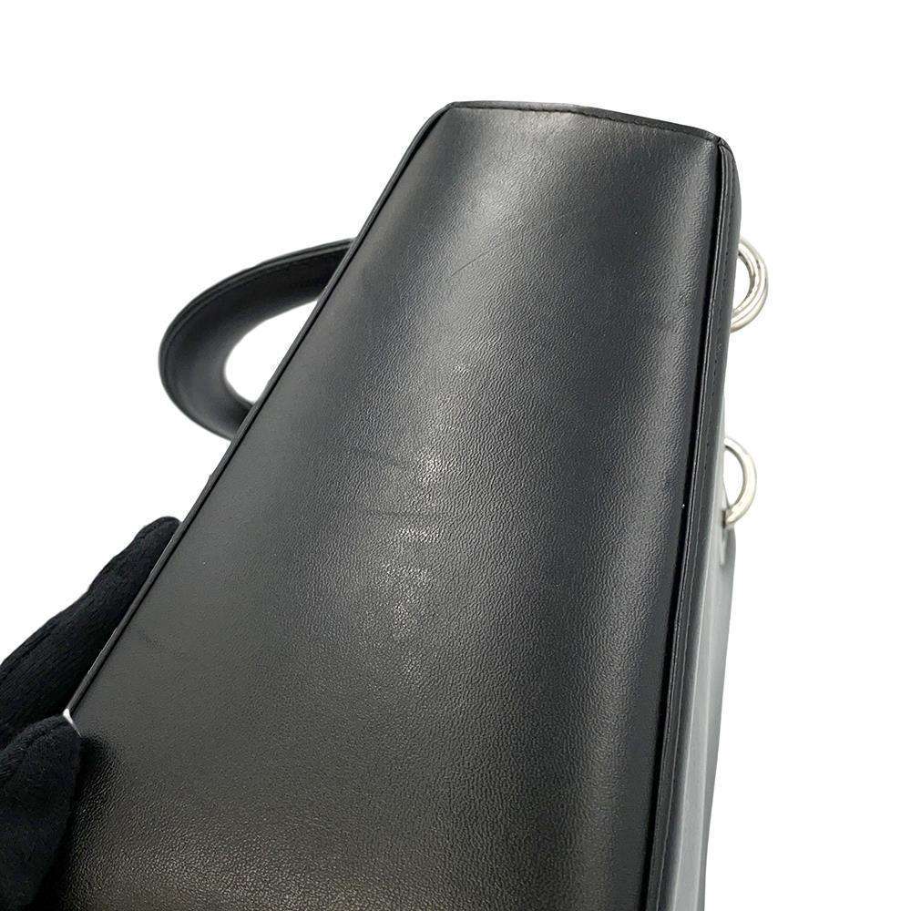 Dior Lady Dior 2WAYHandbag Black Leather Rhinestone