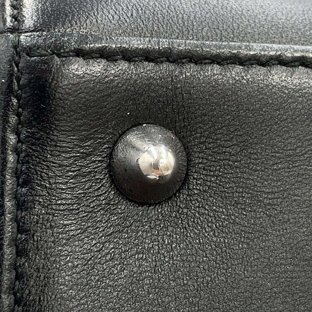 Dior Lady Dior 2WAYHandbag Black Leather Rhinestone