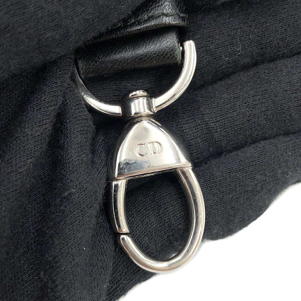 Dior Lady Dior 2WAYHandbag Black Leather Rhinestone