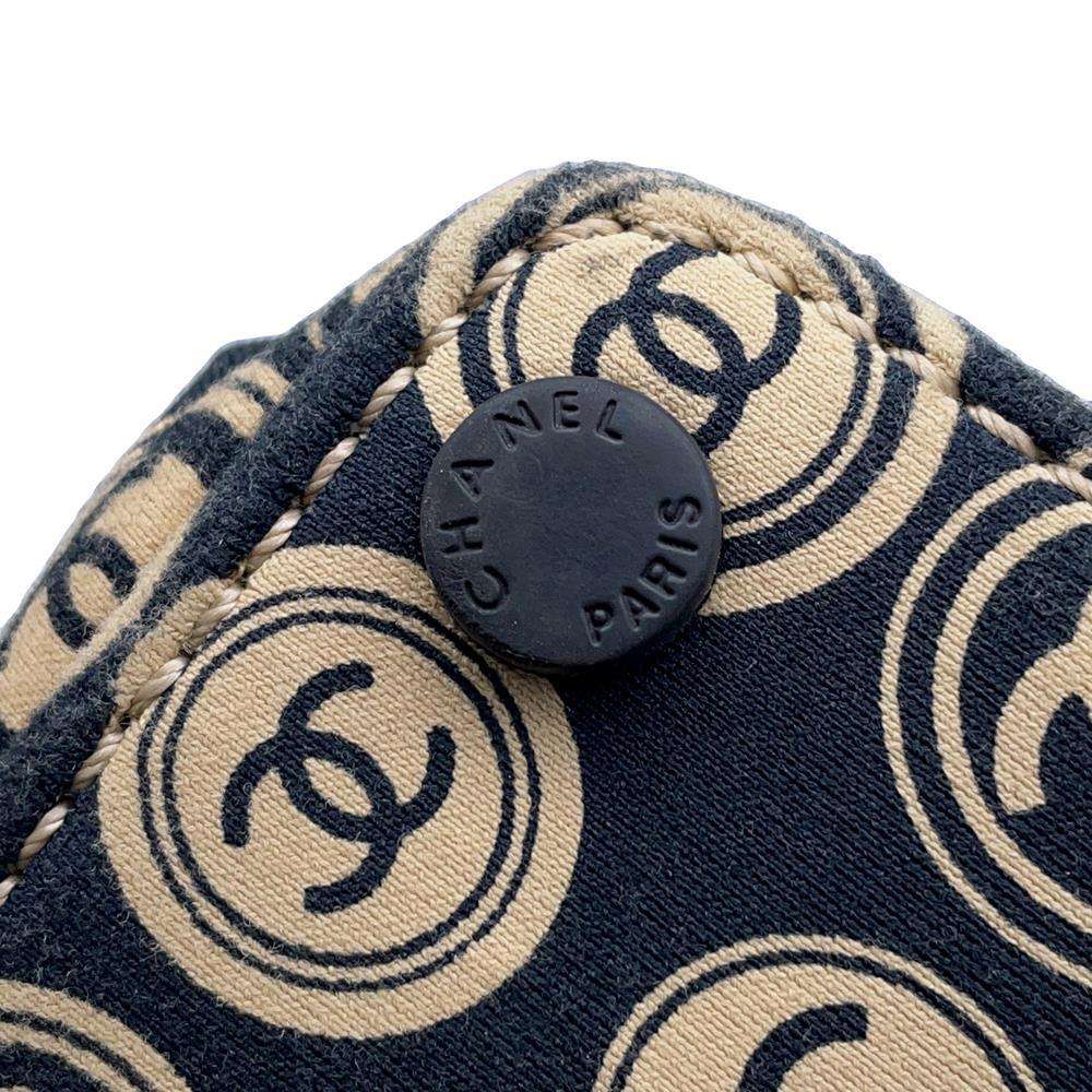 CHANEL CC Logo Handbag Black/BeigeA21403 CottonJersy Leather