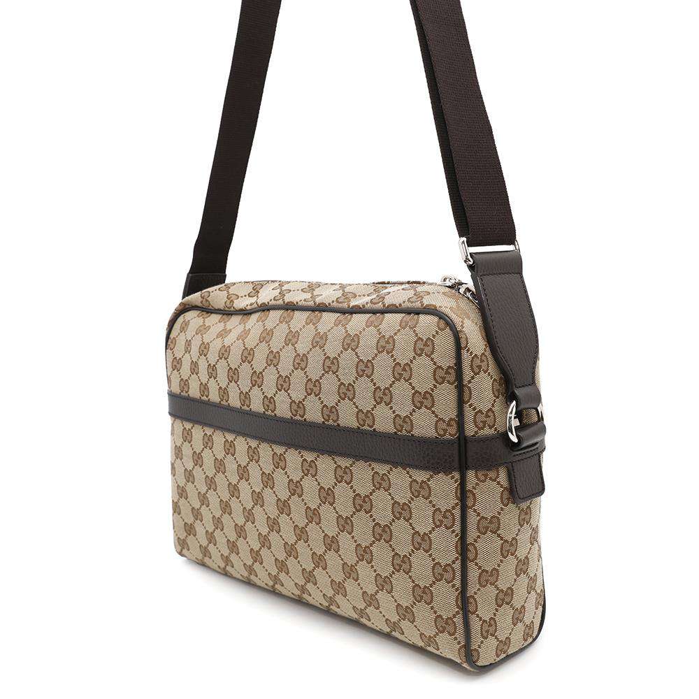 GUCCI GG Canvas Shoulder Bag Brown/Beige449173 Canvas Leather