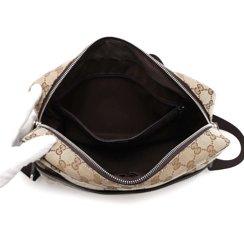 GUCCI GG Canvas Shoulder Bag Brown/Beige449173 Canvas Leather