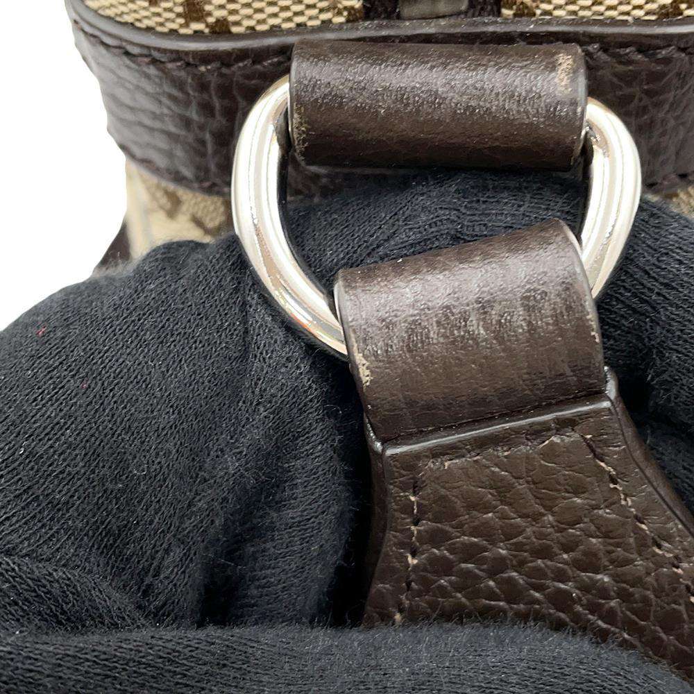 GUCCI GG Canvas Shoulder Bag Brown/Beige449173 Canvas Leather