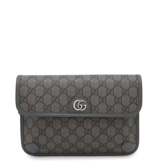 GUCCI Ophidia small belt bag Gray/Black752597 GG SupremeCanvas Leather