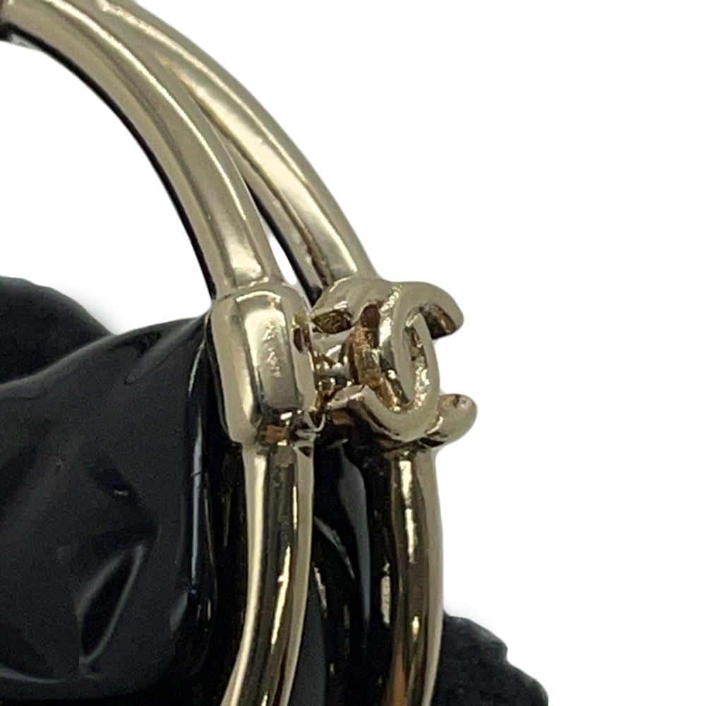 CHANEL CC Logo hoop earrings BlackAB9850 Metal