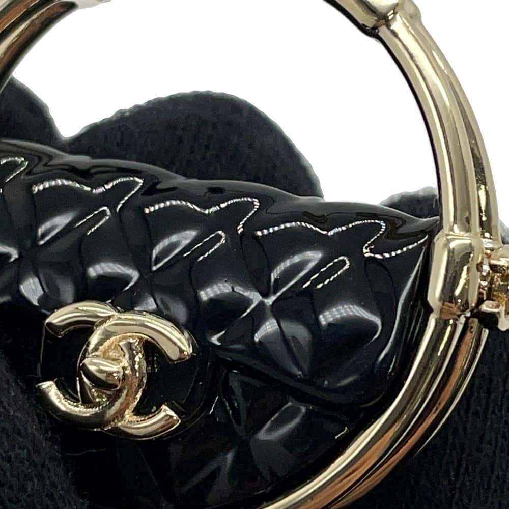 CHANEL CC Logo hoop earrings BlackAB9850 Metal