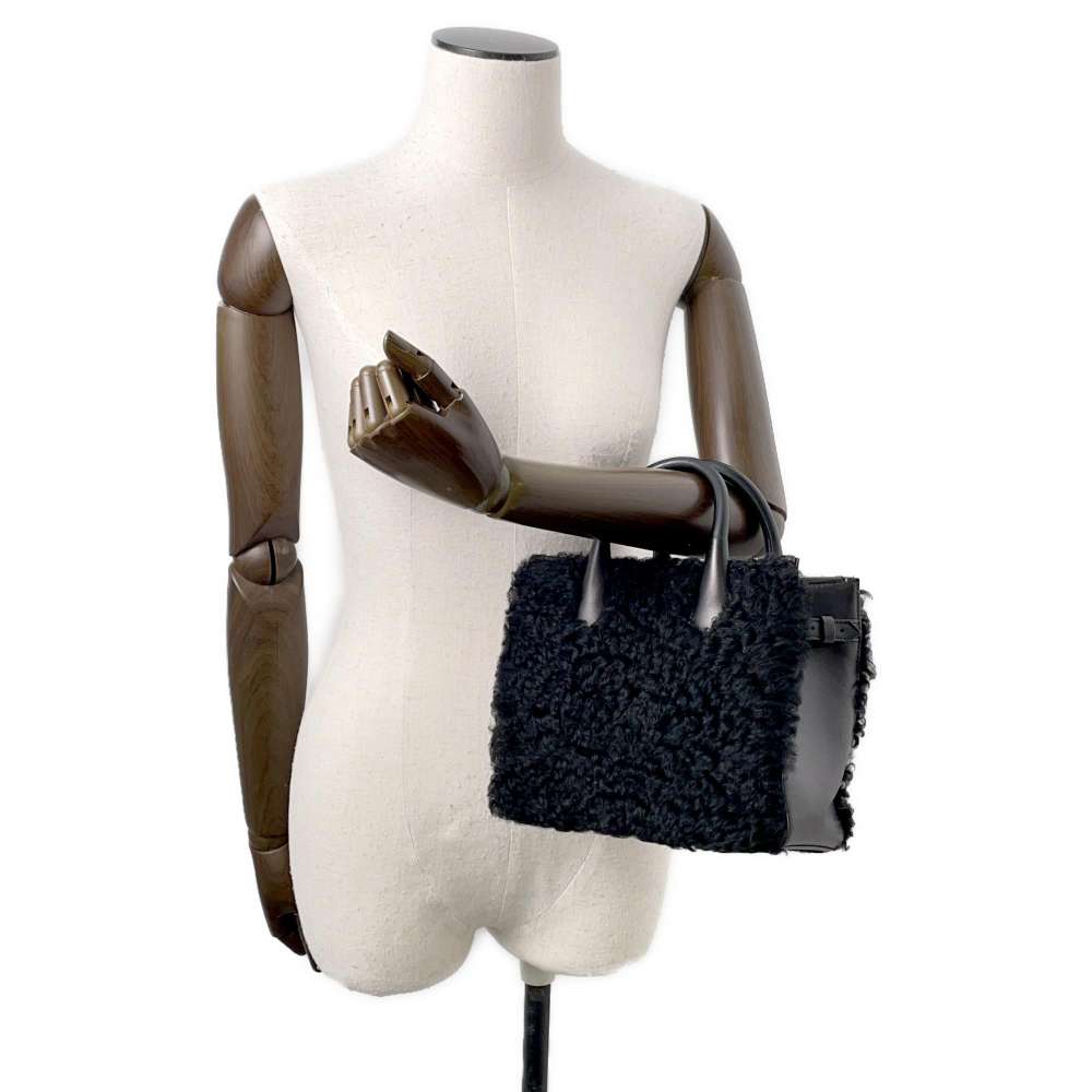 BALENCIAGA Padlock Nude Mini 2WAYHandbag Black347237 Mouton Leather