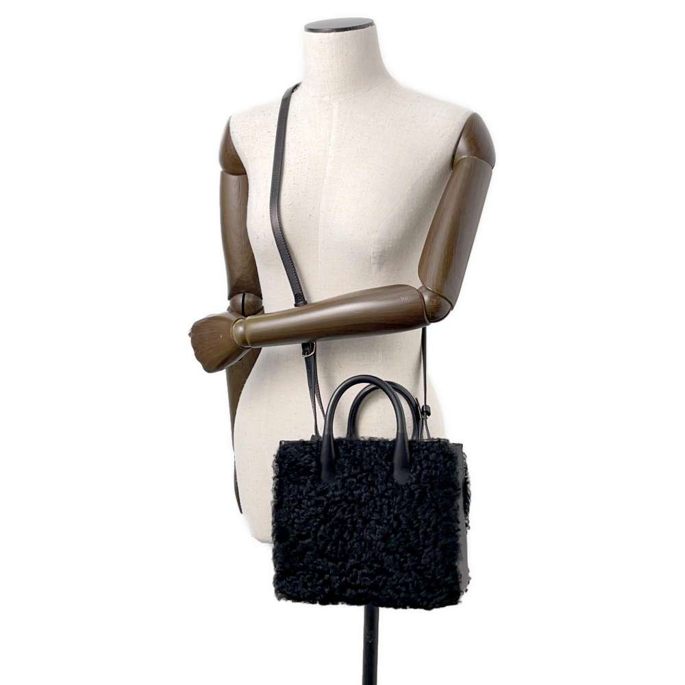 BALENCIAGA Padlock Nude Mini 2WAYHandbag Black347237 Mouton Leather
