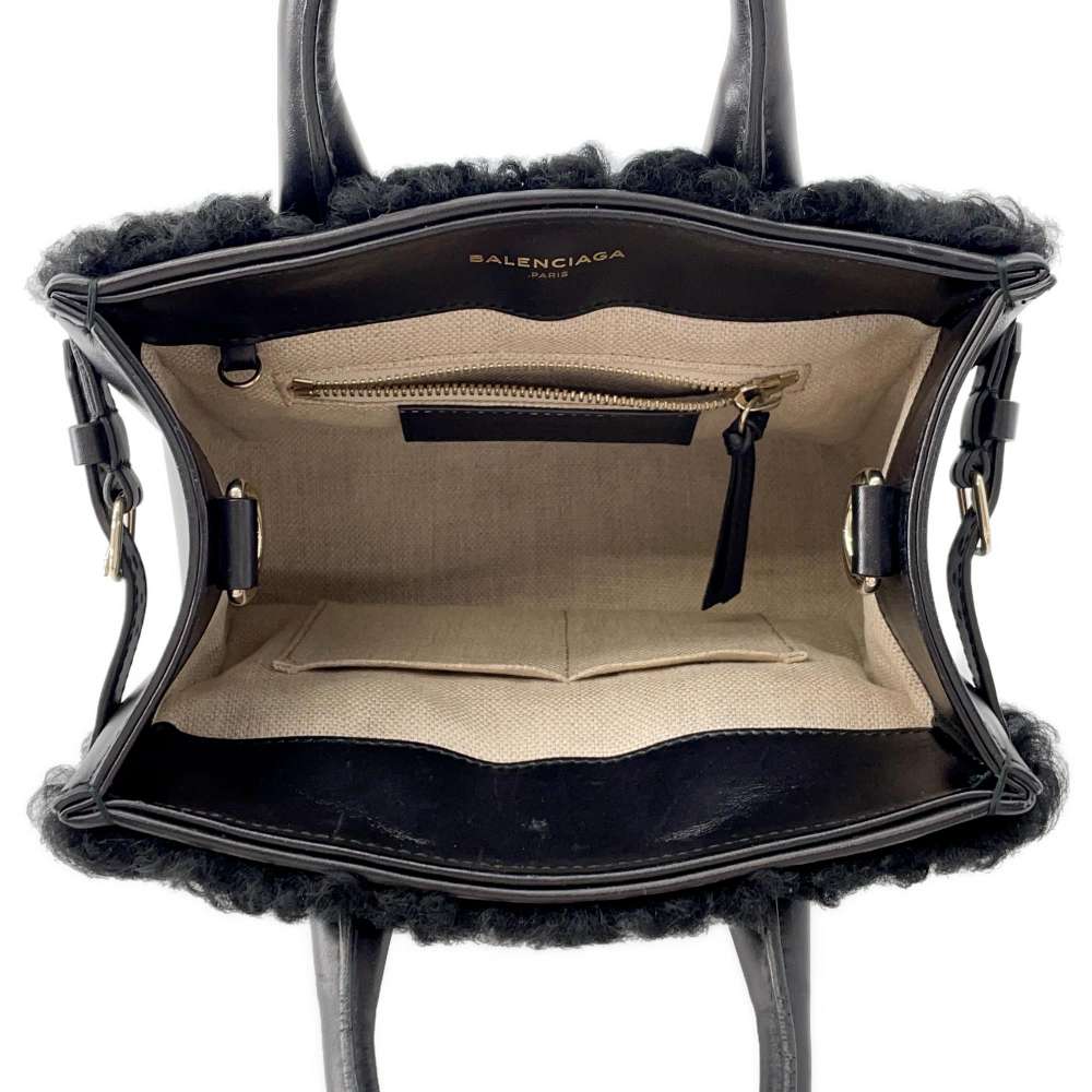BALENCIAGA Padlock Nude Mini 2WAYHandbag Black347237 Mouton Leather