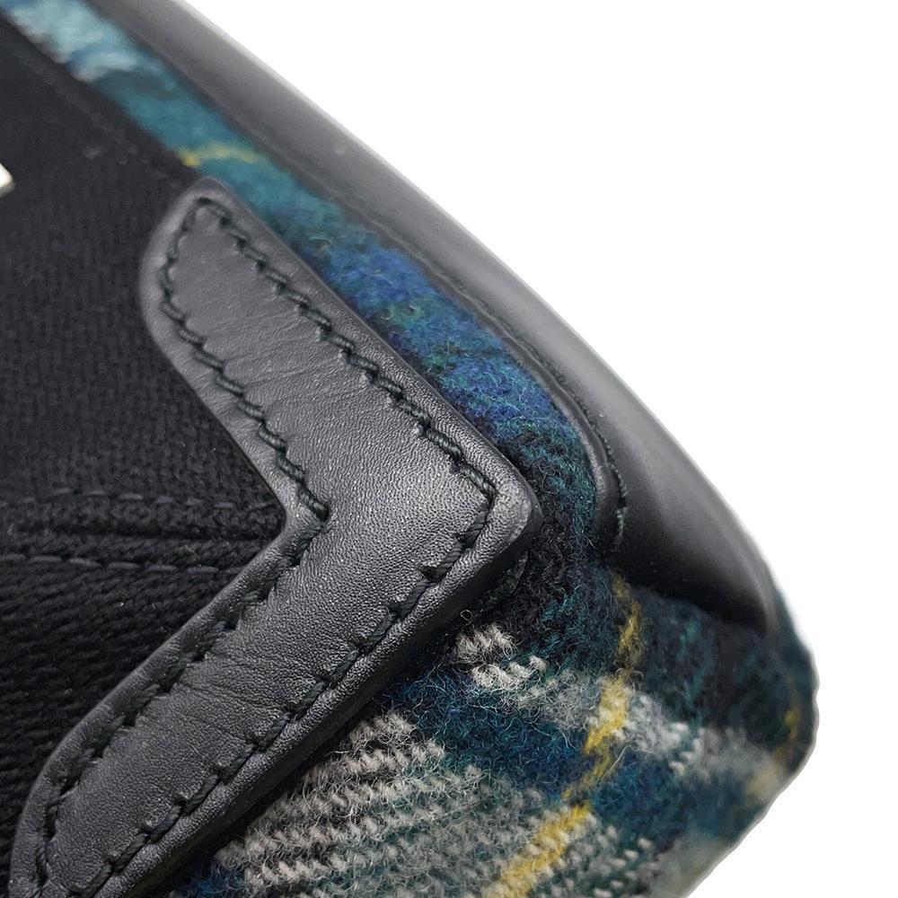 BALENCIAGA Navy Cabas XS Green/Black390346 Wool  Canvas