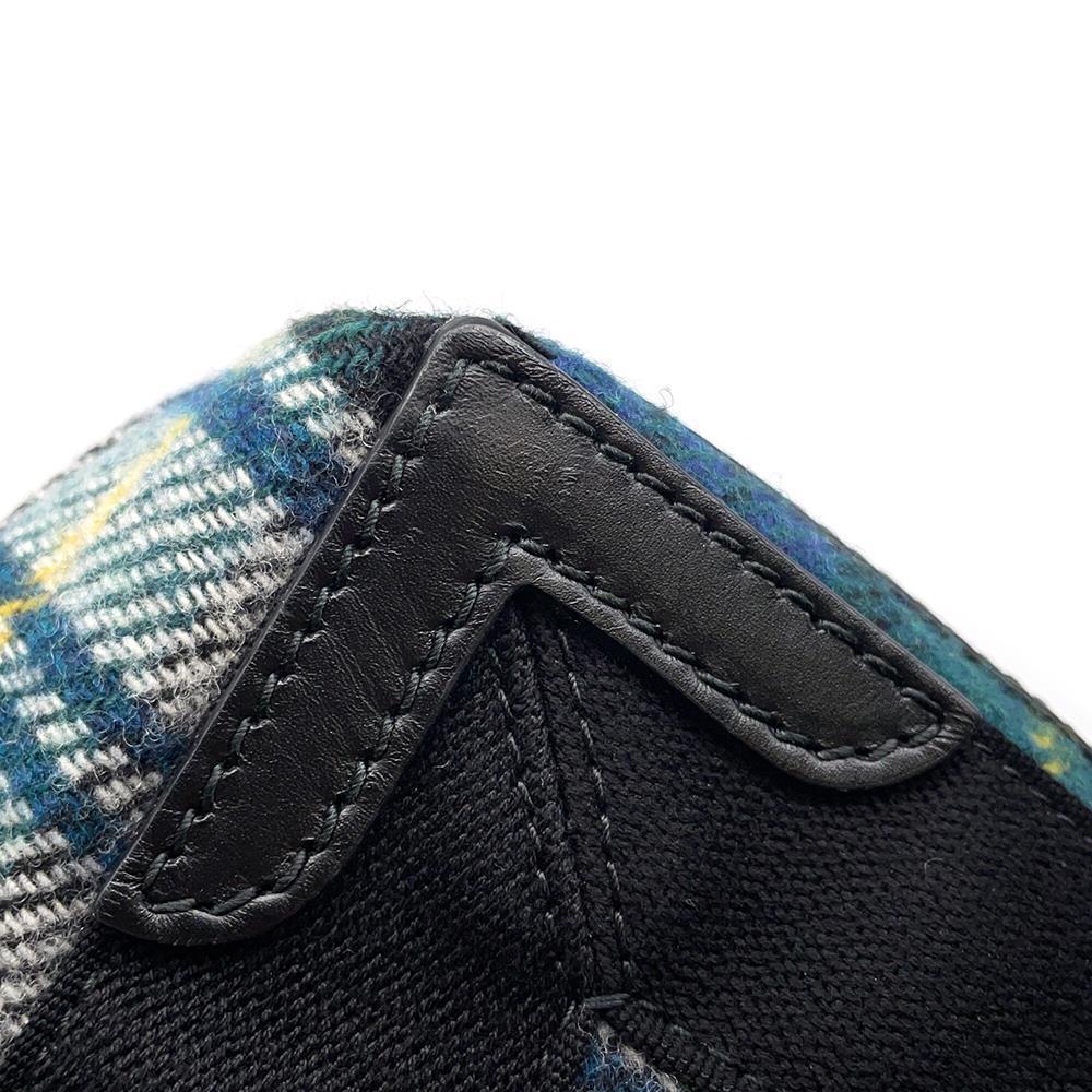 BALENCIAGA Navy Cabas XS Green/Black390346 Wool  Canvas