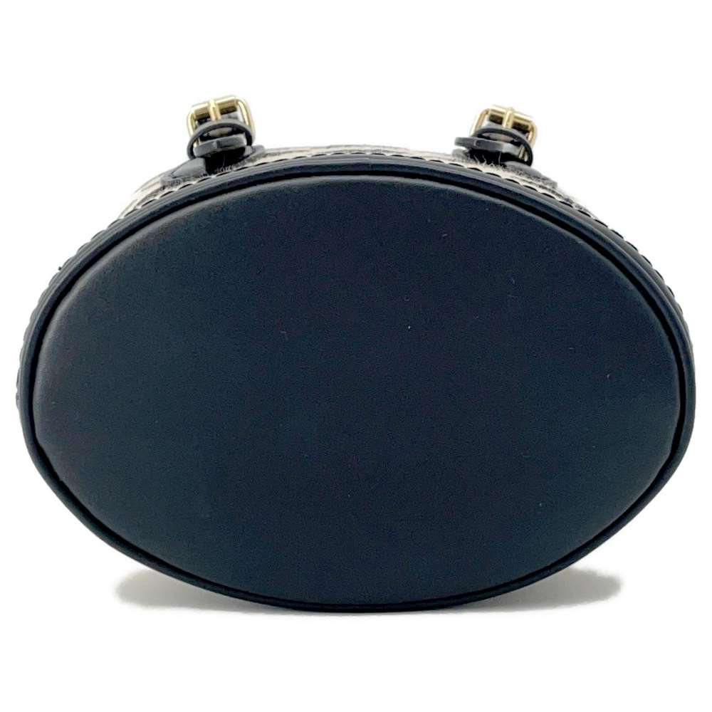 LOUIS VUITTON Nano bucket Beige/NoirM82418 Cotton Leather Size Nano